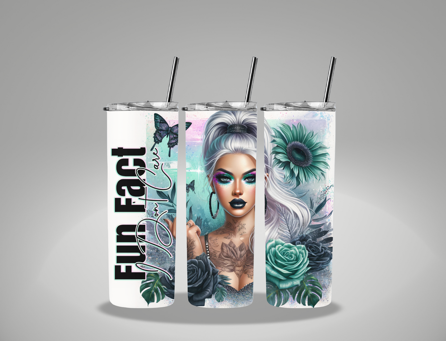 Fun Fact I Don't Care - 20oz Skinny Tumbler Wrap