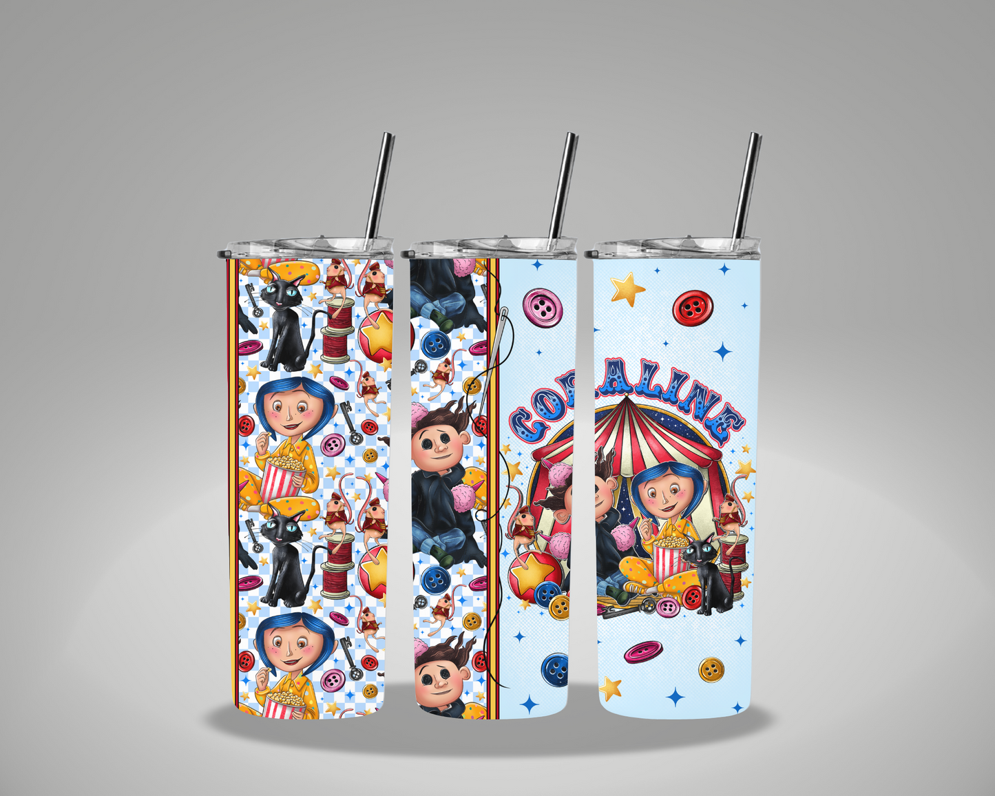 Coraline - 20oz Skinny Tumbler Wrap GRAVITIES EXCLUSIVE