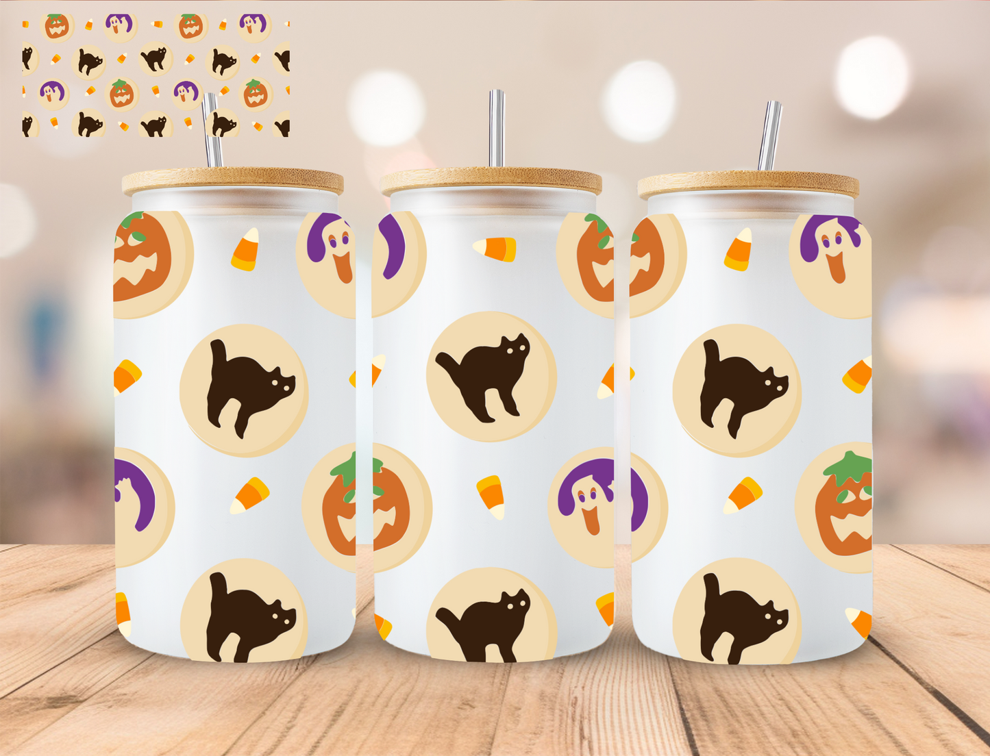 Halloween Sugar Cookies - 16 oz / 20 oz Libby UV DTF Wrap