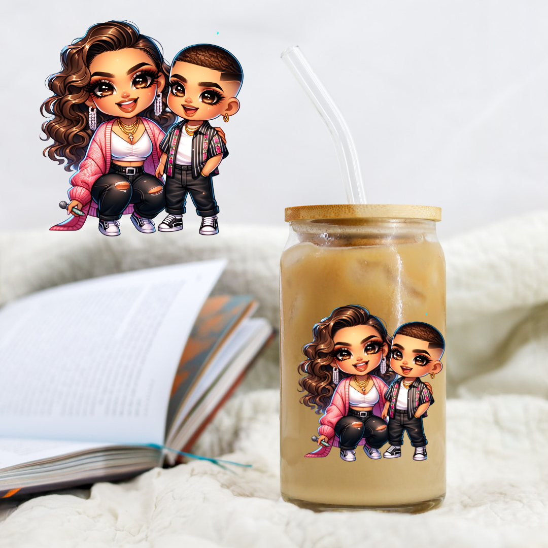 Mothers Day Mom And Son - UV DTF Libby Decal