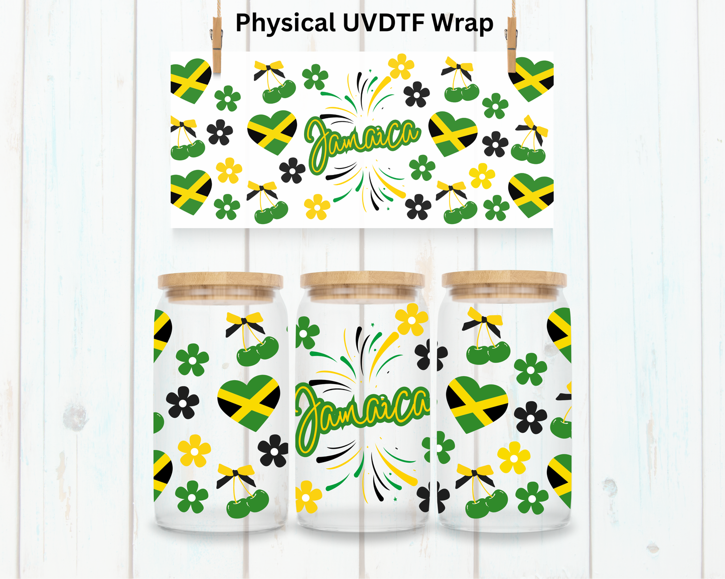 Jamaica Flag - 16 oz / 20 oz Libby UV DTF