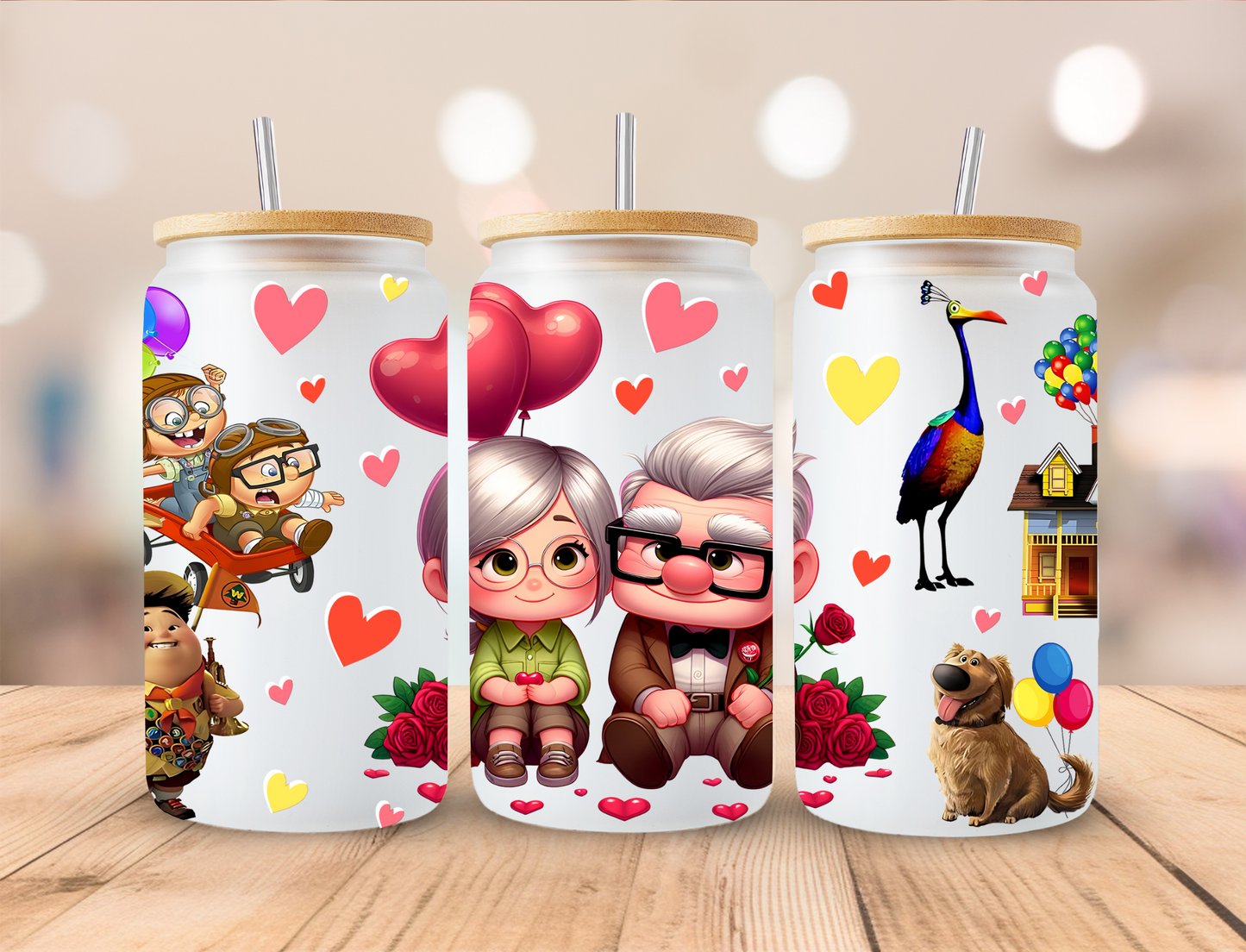 UP Balloon House Couple - 16 oz / 20 oz Libby UV DTF Wrap