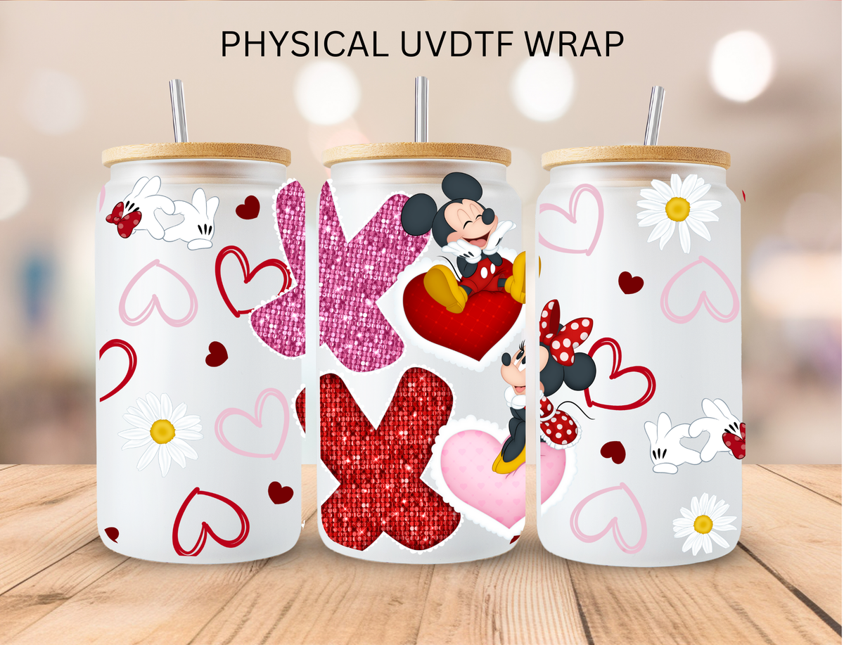 Valentine Mouse Sparkly XOXO - 16 oz / 20 oz Libby UV DTF