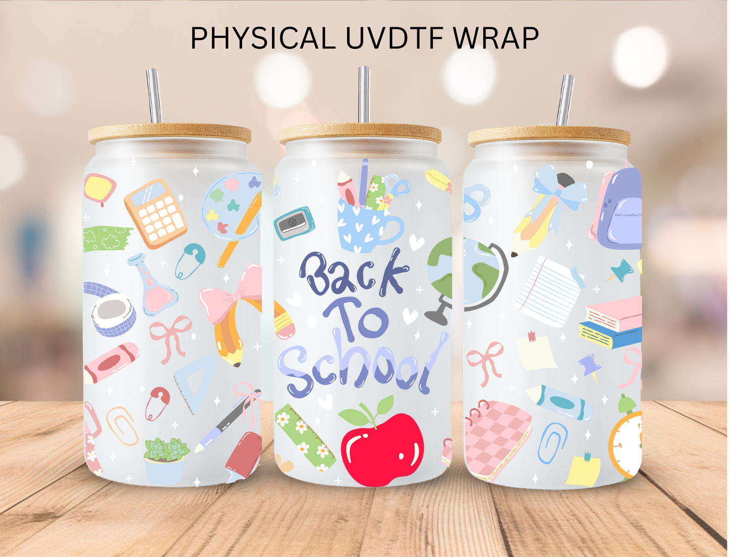 Back To School - 16 oz / 20 oz Libby UV DTF Wrap