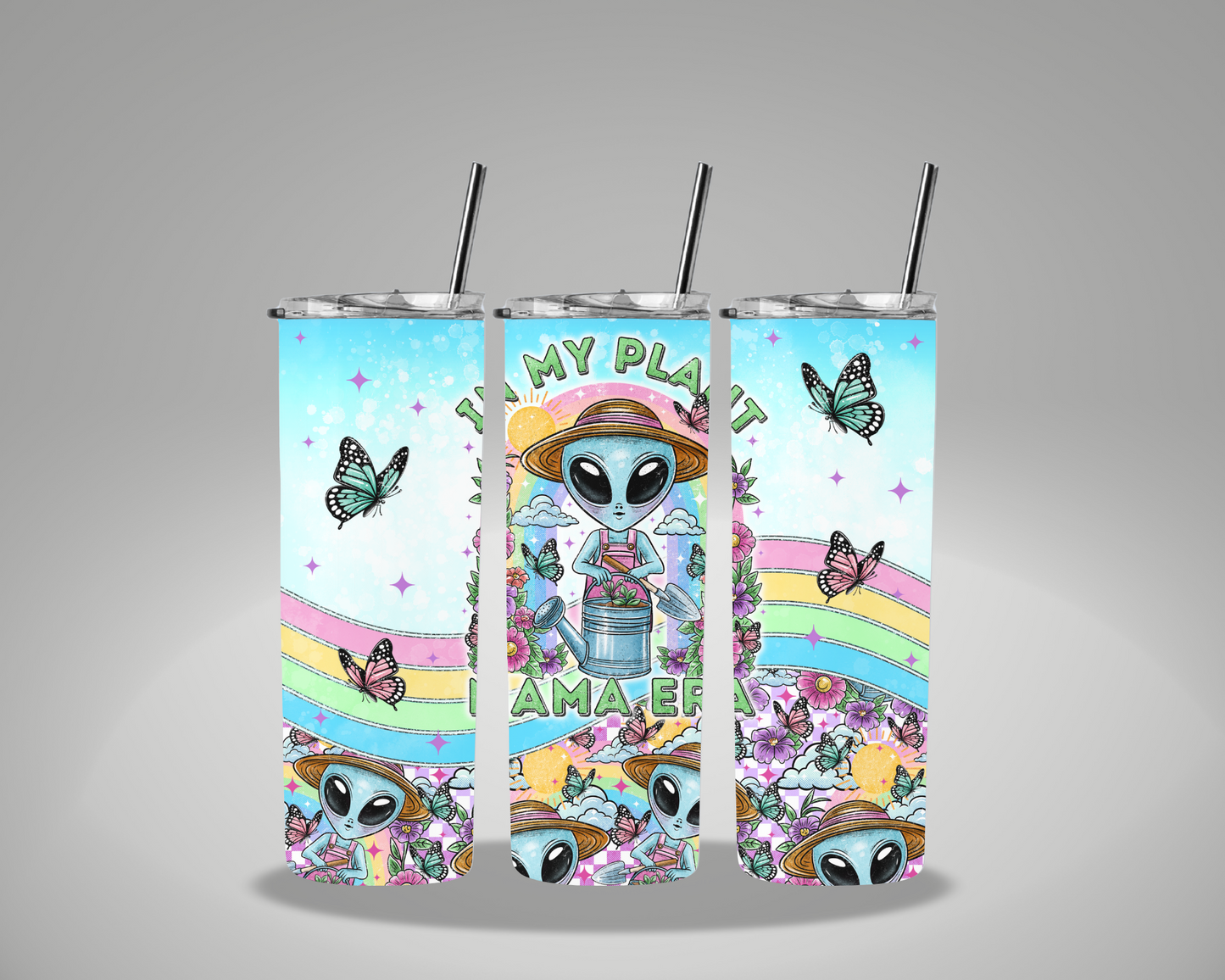 Alien Plant Based Mama Era - 20oz Skinny Tumbler Wrap GRAVITIES EXCLUSIVE