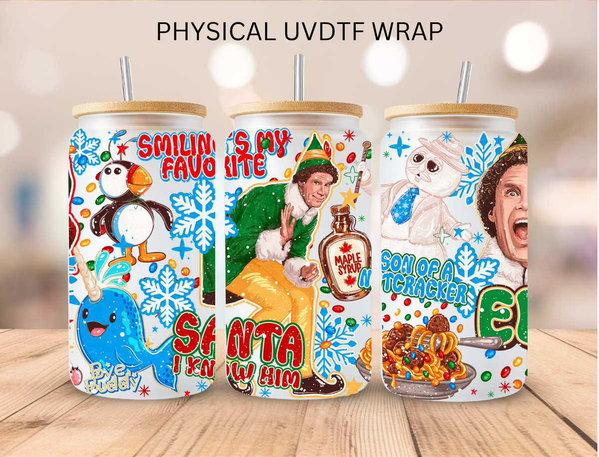 Elf Santa I Know Him - 16 oz / 20 oz Libby UV DTF Wrap