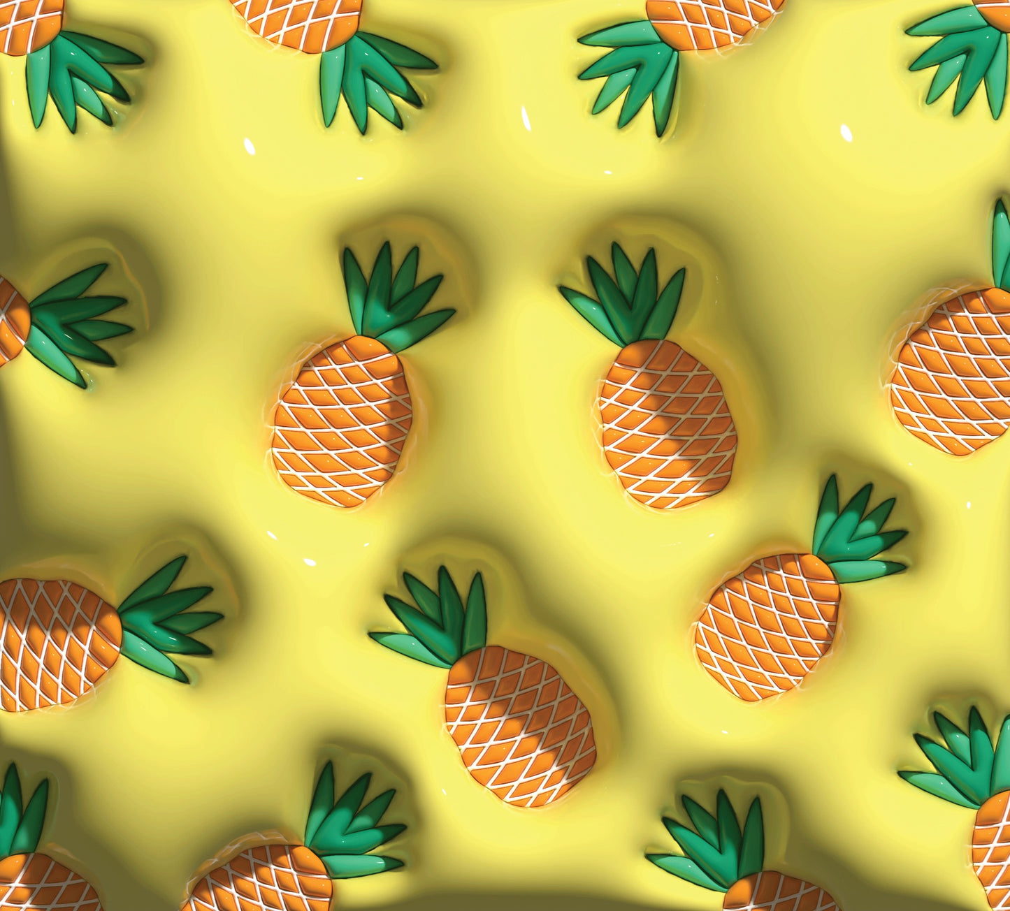 Inflated Pineapple - 3D Inflated 20 Oz Sublimation Transfer