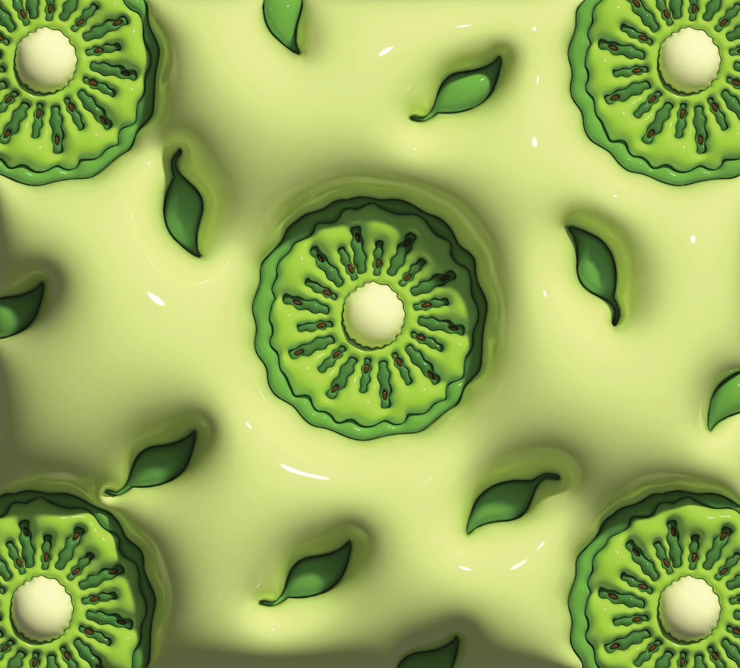 Inflated Kiwi Slices - 3D Inflated 20 Oz Sublimation Transfer