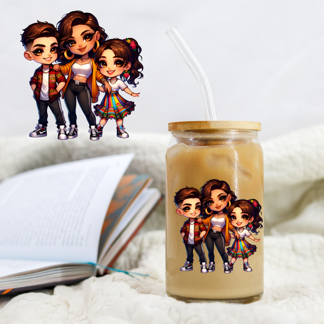 Mothers Day Mom And Kids - UV DTF Libby Decal