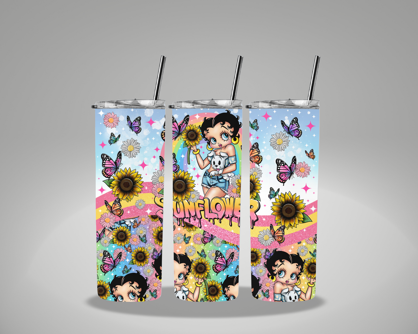 Sunflower Betty - 20oz Skinny Tumbler Wrap GRAVITIES EXCLUSIVE