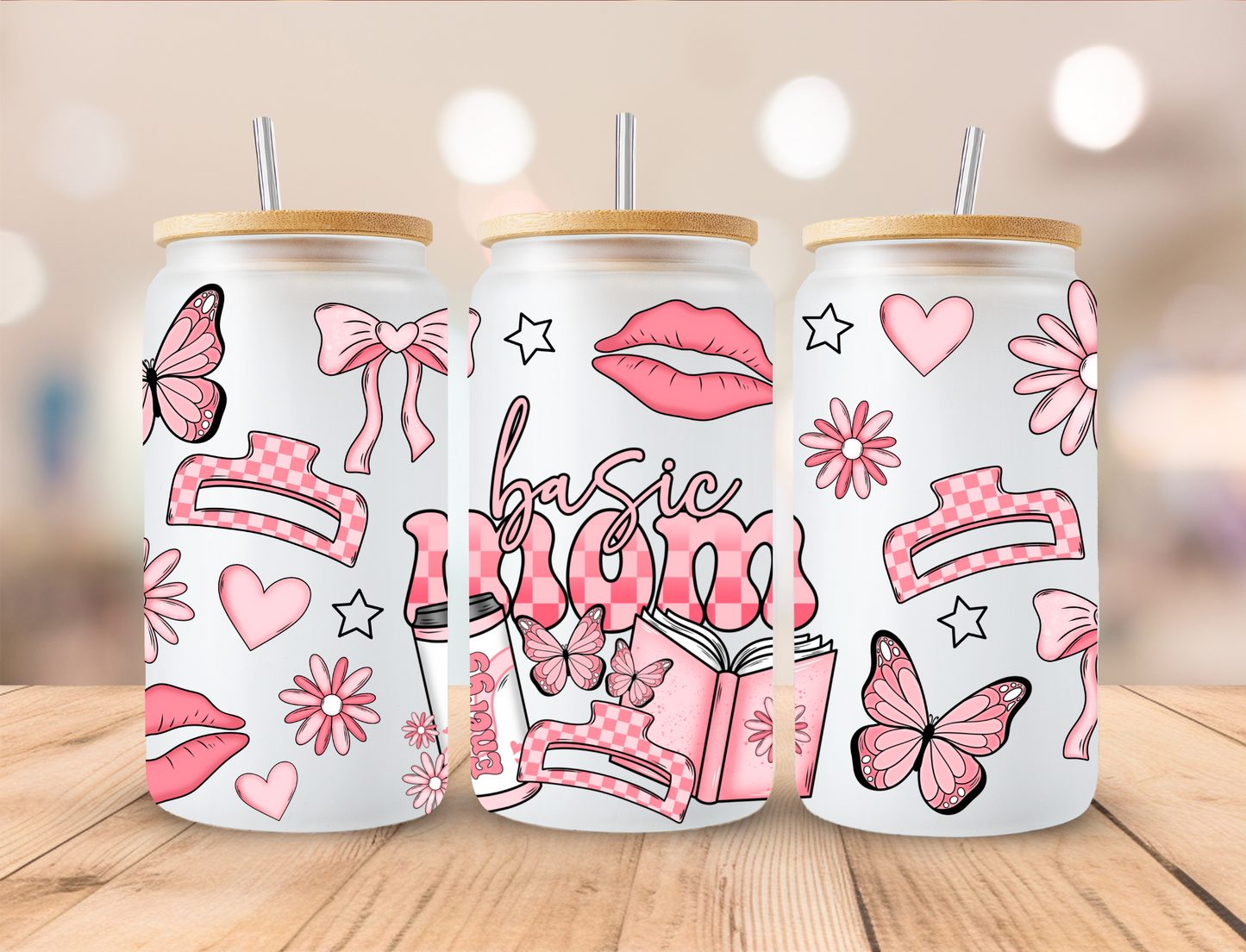 Basic Mom Aesthetic - 16 oz / 20 oz Libby UV DTF Wrap