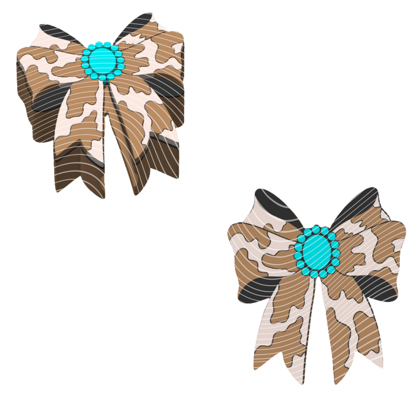 Cowhide Concho Bow - 3D Printed Straw Topper