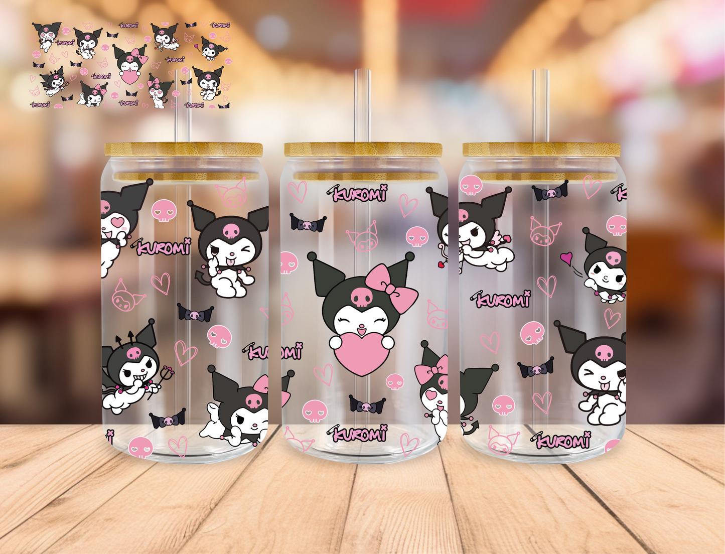 Kurmoii Kitty- 16 oz / 20 oz Libby UV DTF Wrap (Copy)