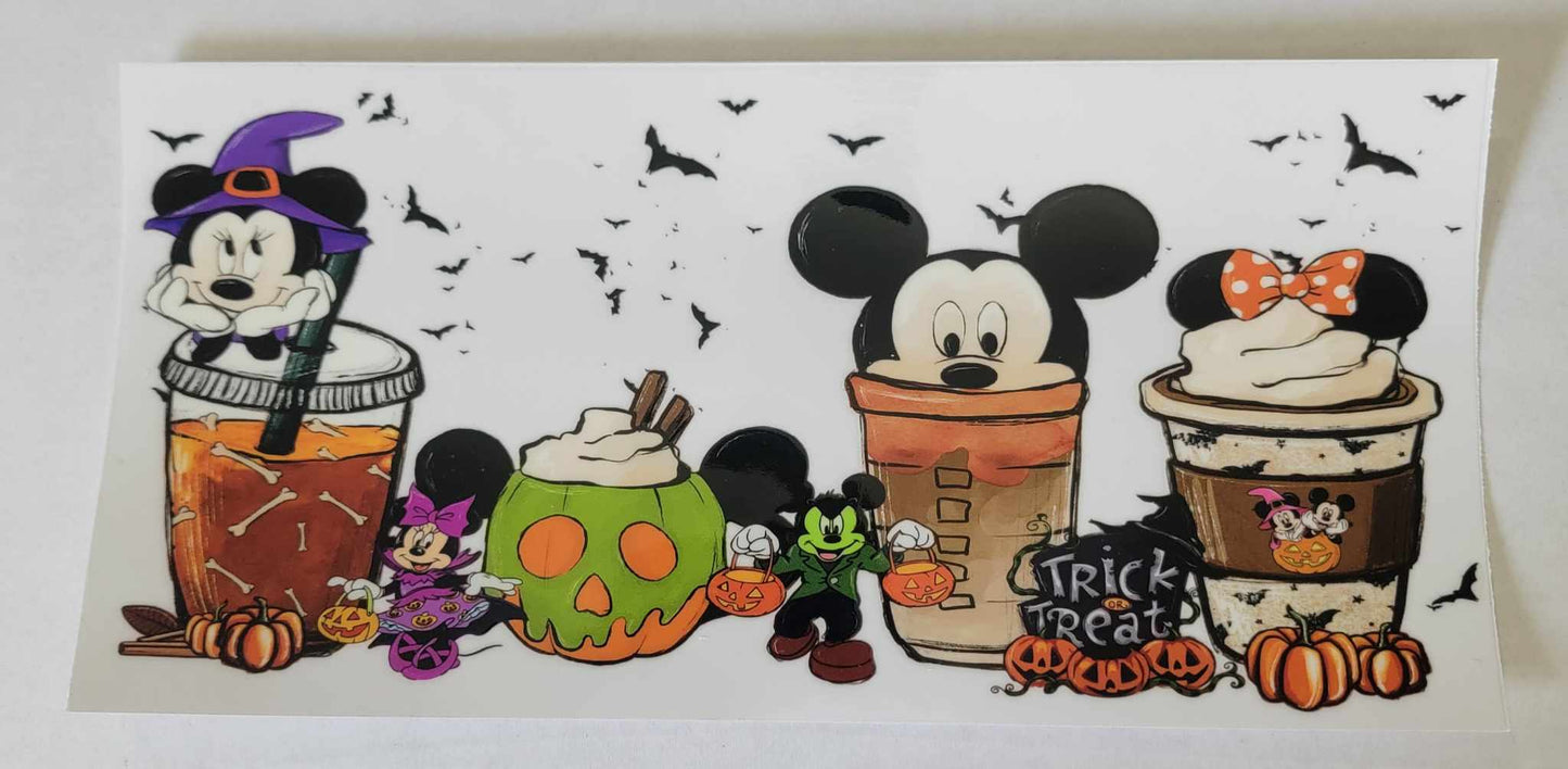 Halloween Mouse Coffee - 16 oz Libby UV DTF Wrap RTS