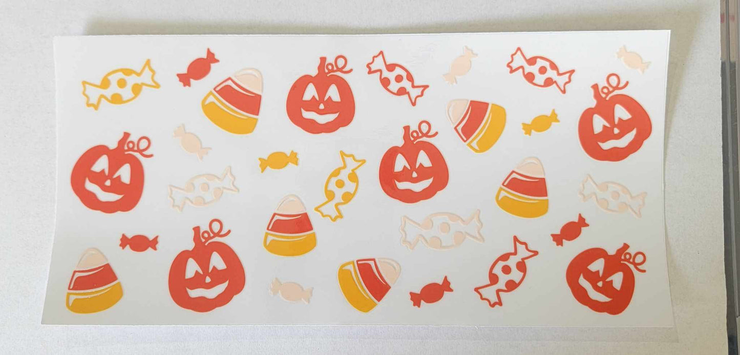 Halloween Candy - 16 oz Libby UV DTF Wrap RTS