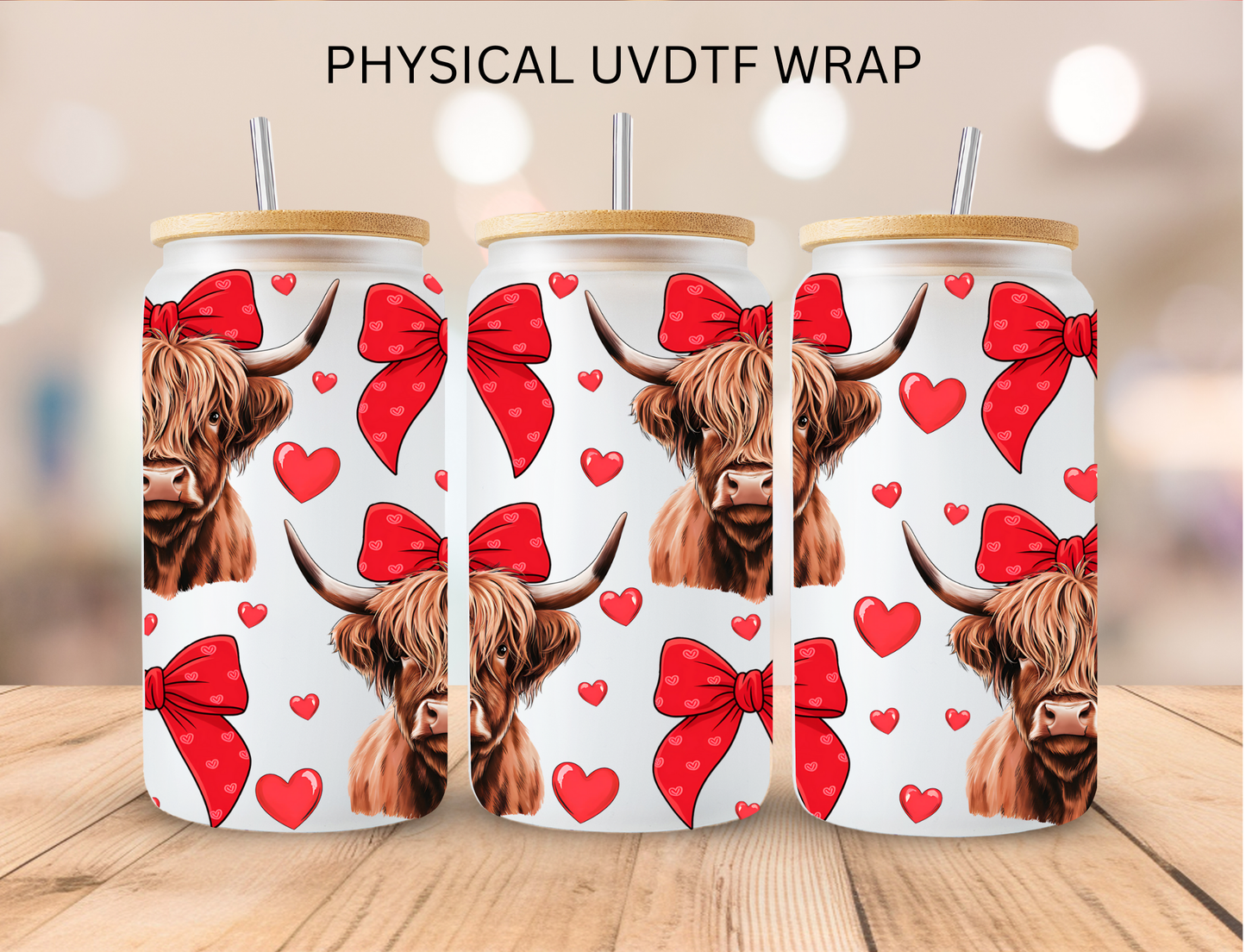 Boho Cows - 16 oz / 20 oz Libby UV DTF