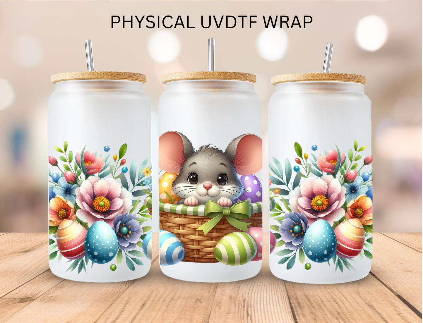 Easter Basket Animals Bundle - 16 oz / 20 oz Libby UV DTF Wrap