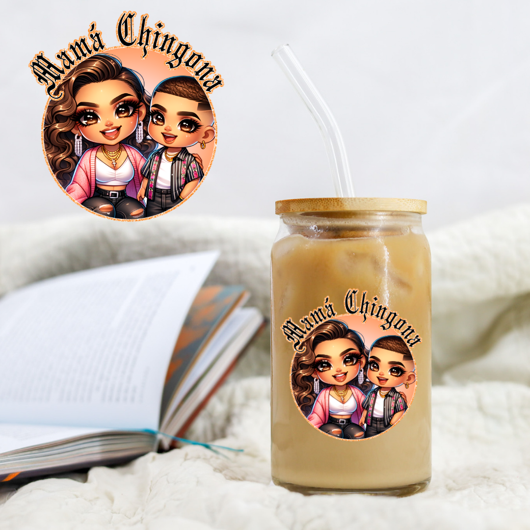 Mothers Day Orange Mama Chingona - UV DTF Libby Decal