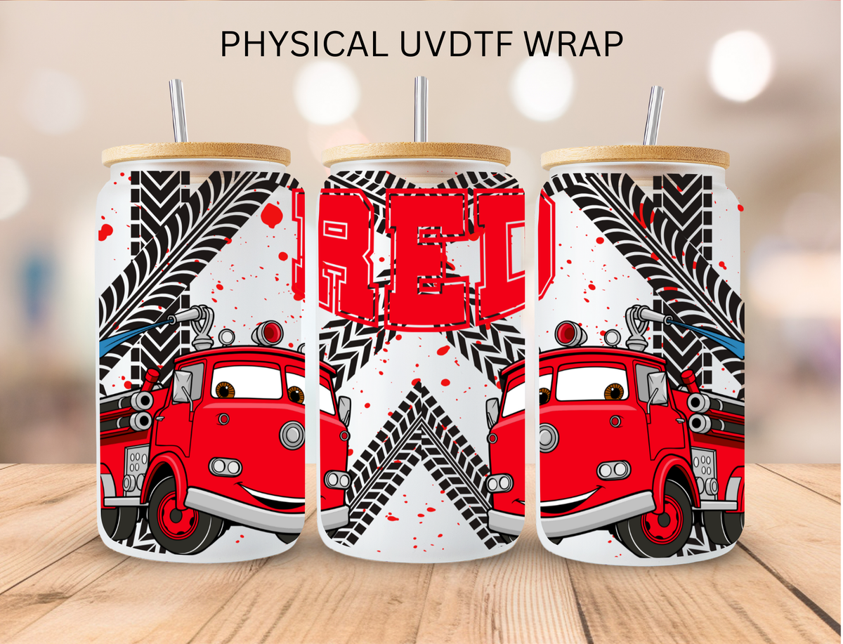 Red firetruck - 16 oz / 20 oz Libby UV DTF