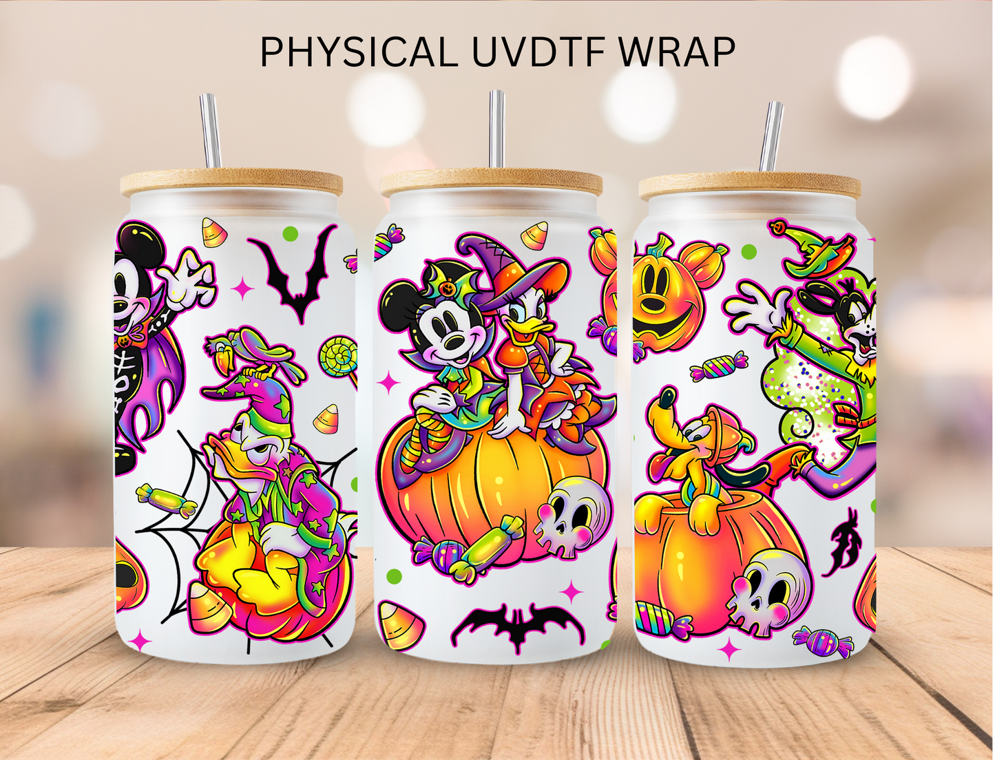 Mouse And Friends Pumpkins - 16 oz / 20 oz Libby UV DTF Wrap