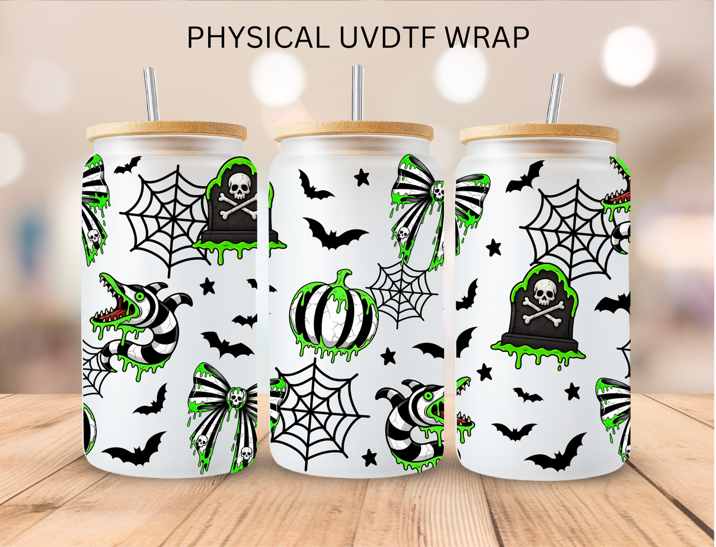 Halloween Beetle Monster - 16 oz / 20 oz Libby UV DTF Wrap