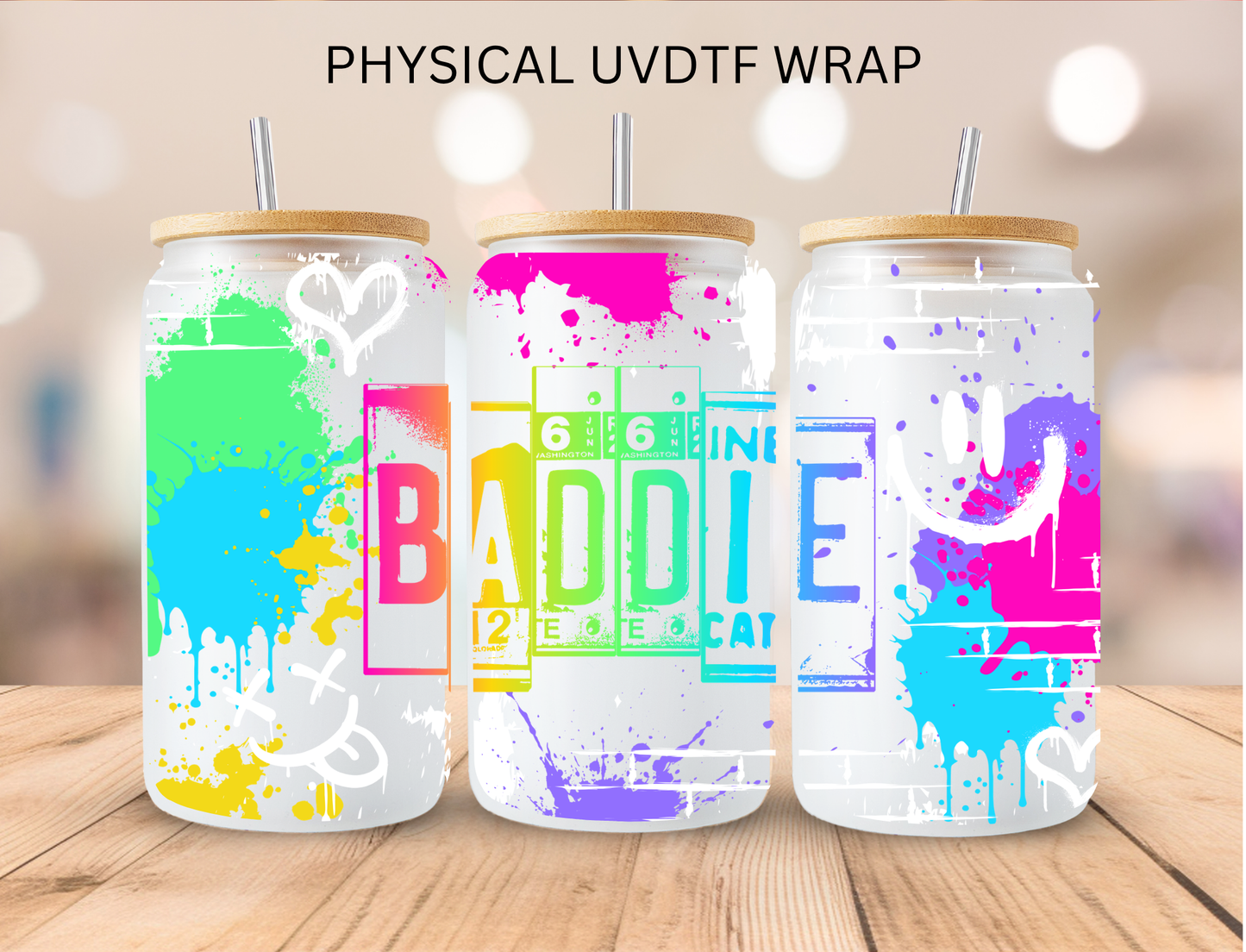 Neon Baddie - 16 oz / 20 oz Libby UV DTF Wrap