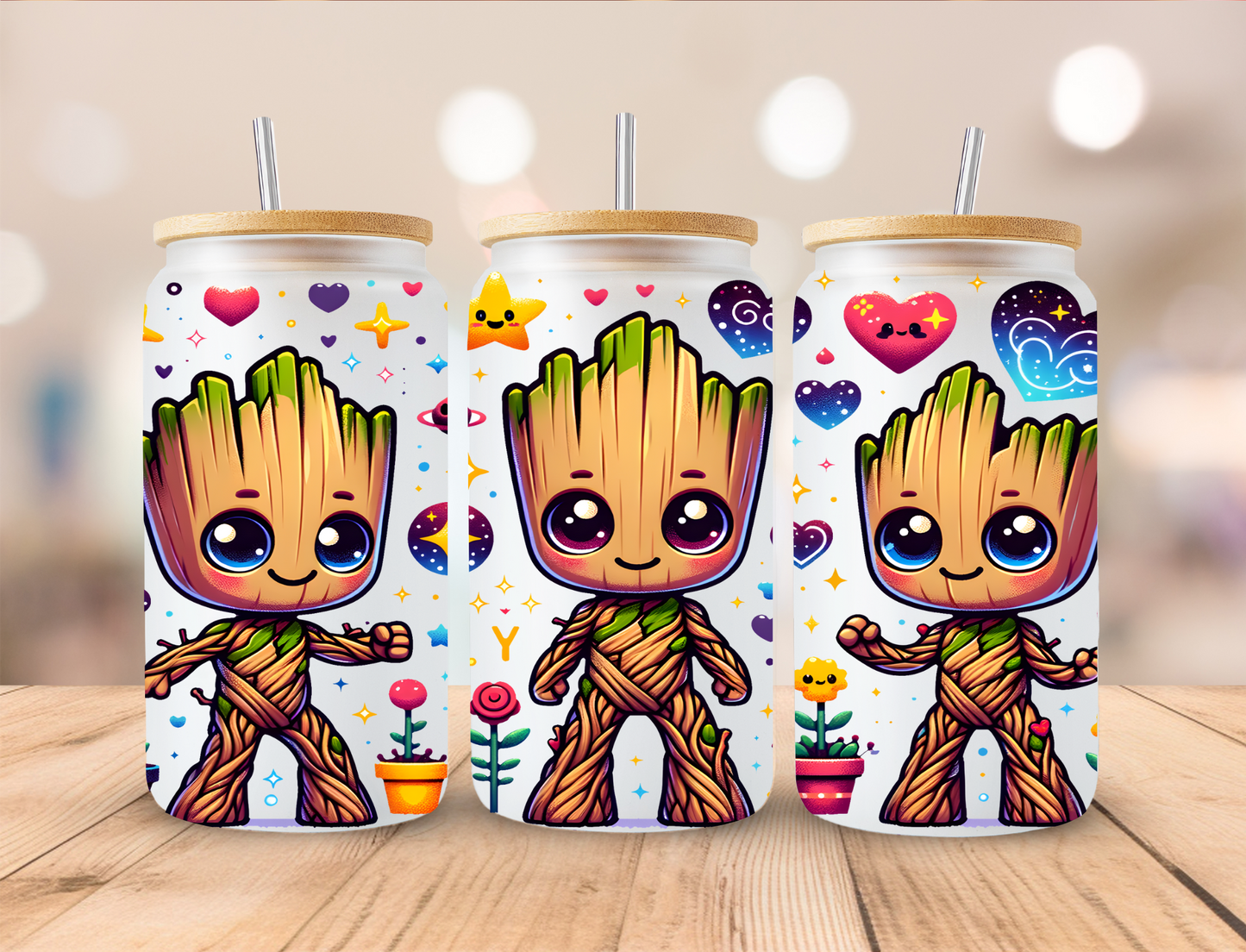 Teenage Tree Groot - 16 oz / 20 oz Libby UV DTF Wrap