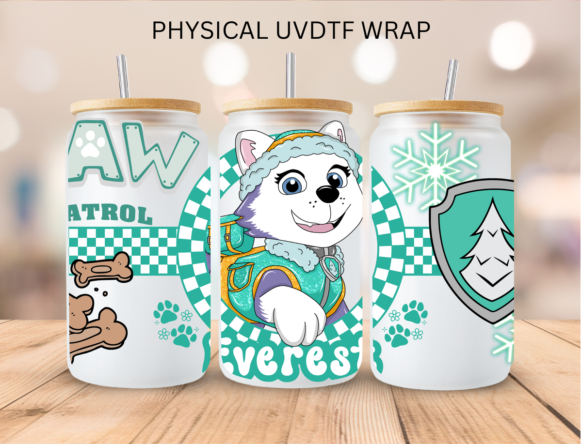 Snow Firefighter Dog - 16 oz / 20 oz Libby UV DTF