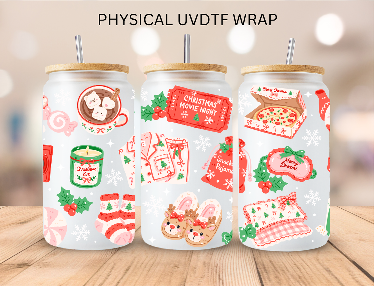 Christmas Movie Night - 16 oz / 20 oz Libby UV DTF Wrap