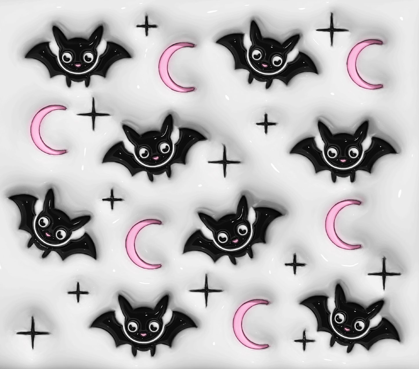 Puff Inflated Halloween Moon And Bats - 20 Oz Sublimation Transfer