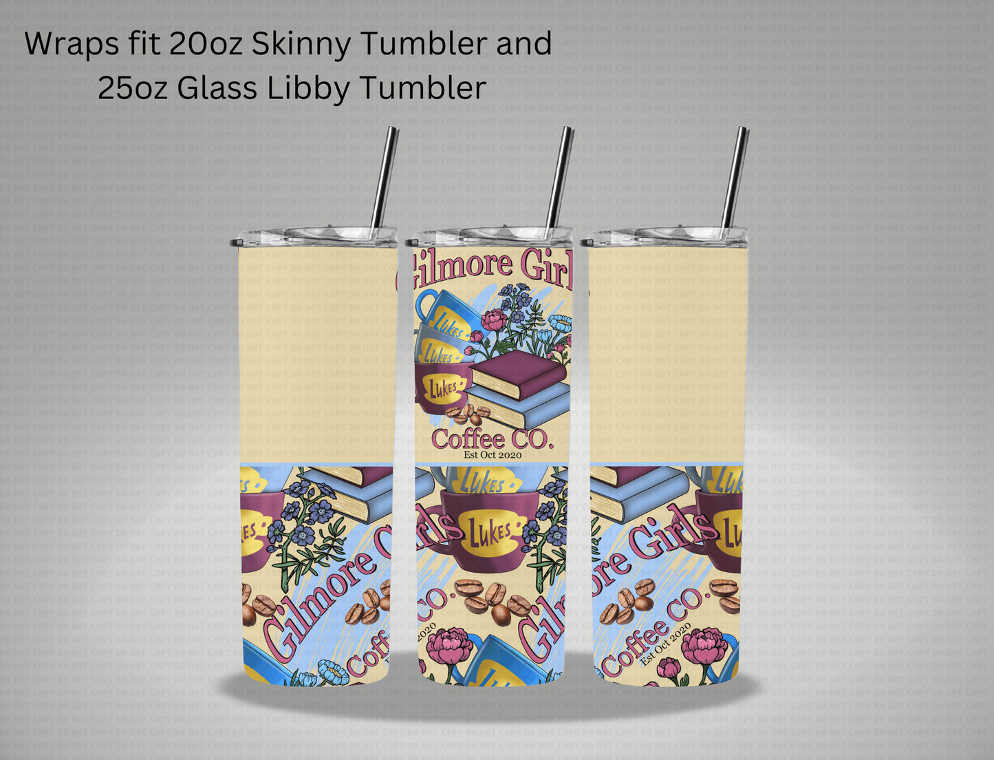 Lukes Gilmore Girls - 20oz Skinny Tumbler / 25 Oz Glass Tumbler Wrap CSTAGE EXCLUSIVE