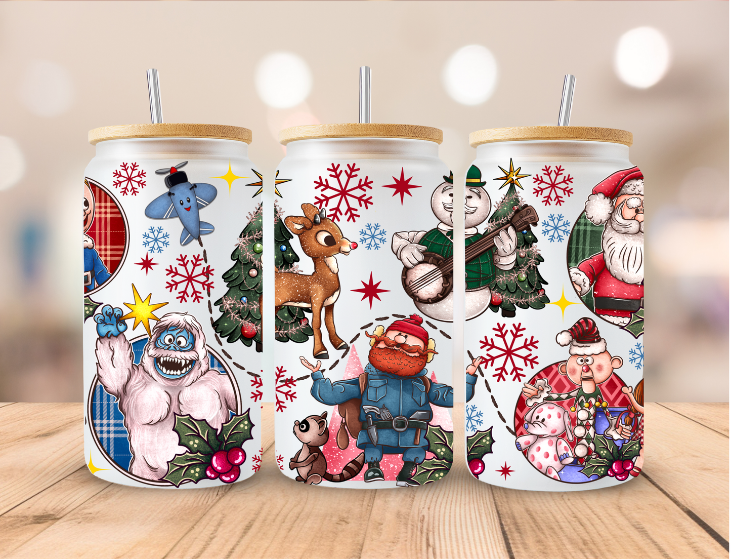 Christmas Frosty Crew - 16 oz / 20 oz Libby UV DTF Wrap