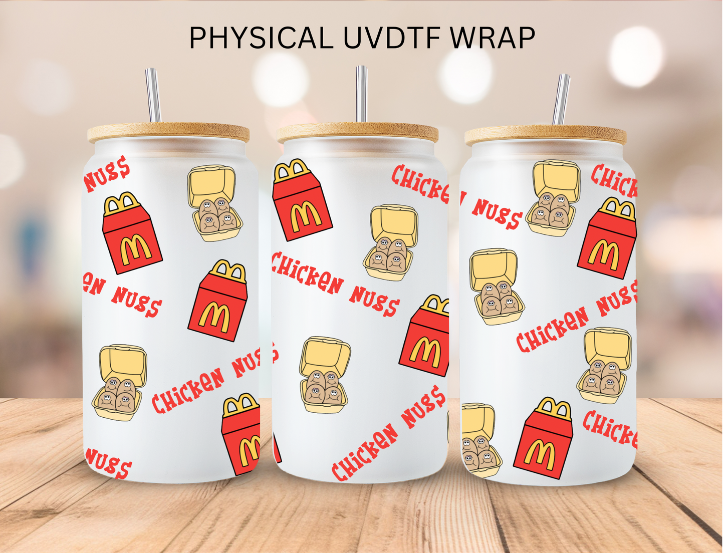 Fast Food McD's Chicken Nugs - 16 oz / 20 oz Libby UV DTF Wrap