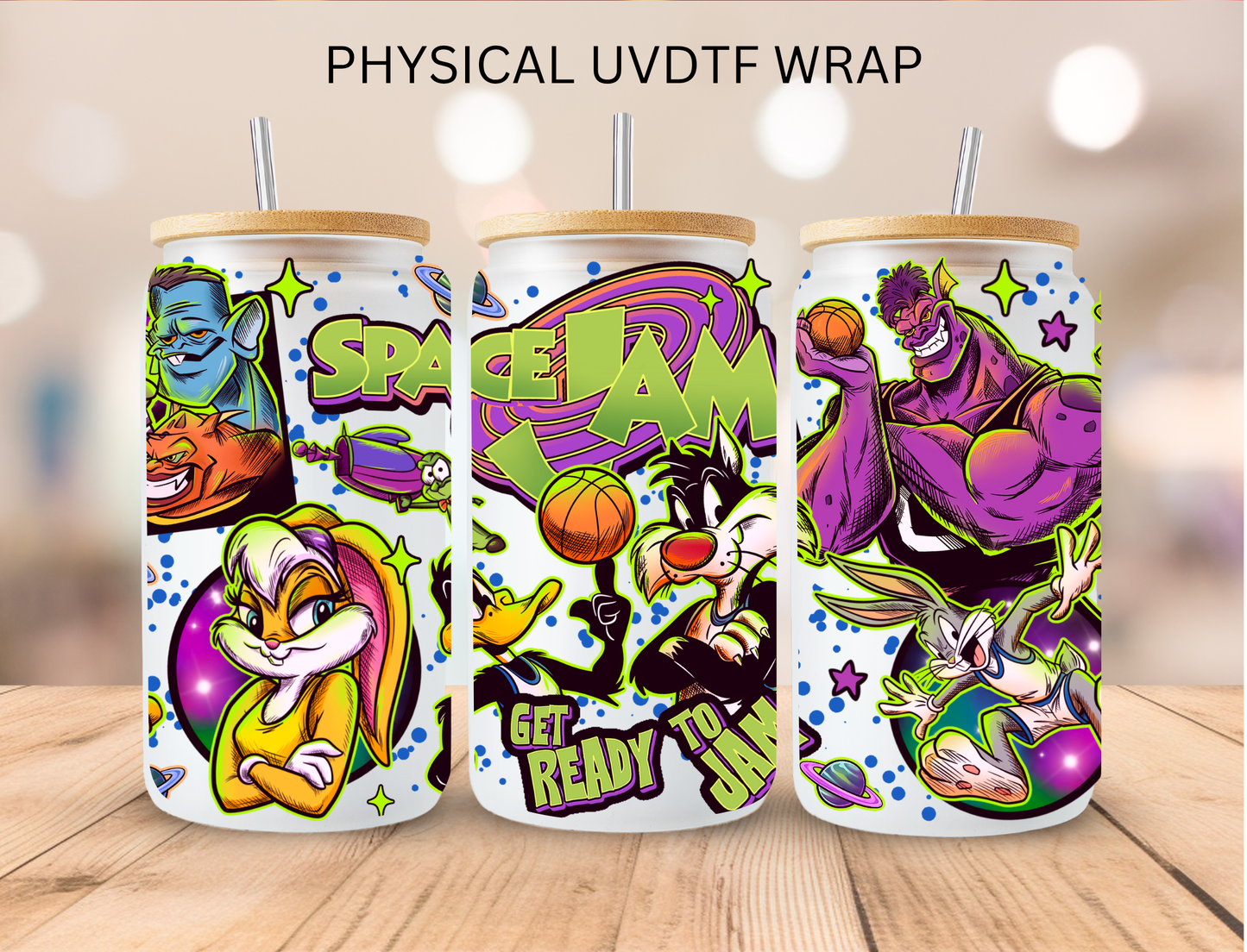 Space Jam Get Ready To Jam - 16 oz / 20 oz Libby UV DTF Wrap