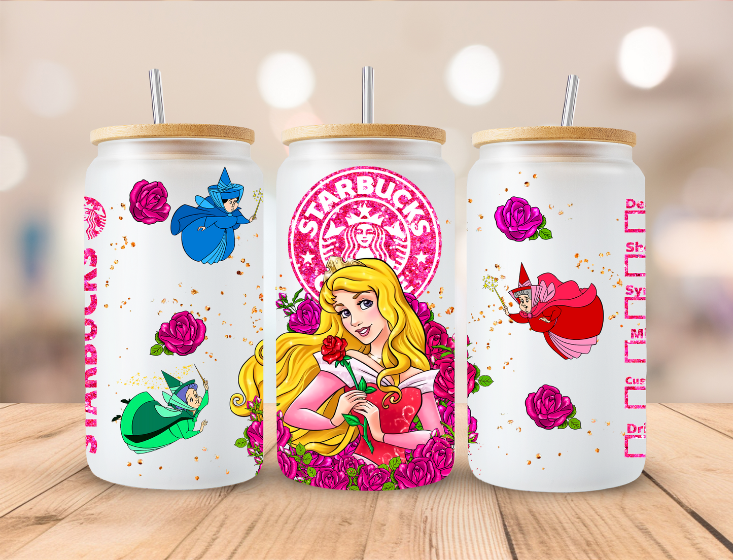 Sleeping Princess Coffee SB - 16 oz / 20 oz Libby UV DTF Wrap