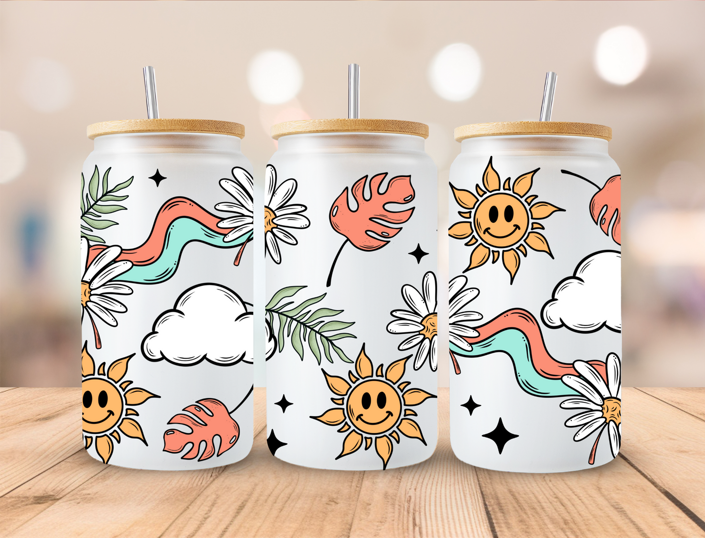 Floral Sun - Libby UV DTF Wrap EXCLUSIVE DESIGNED