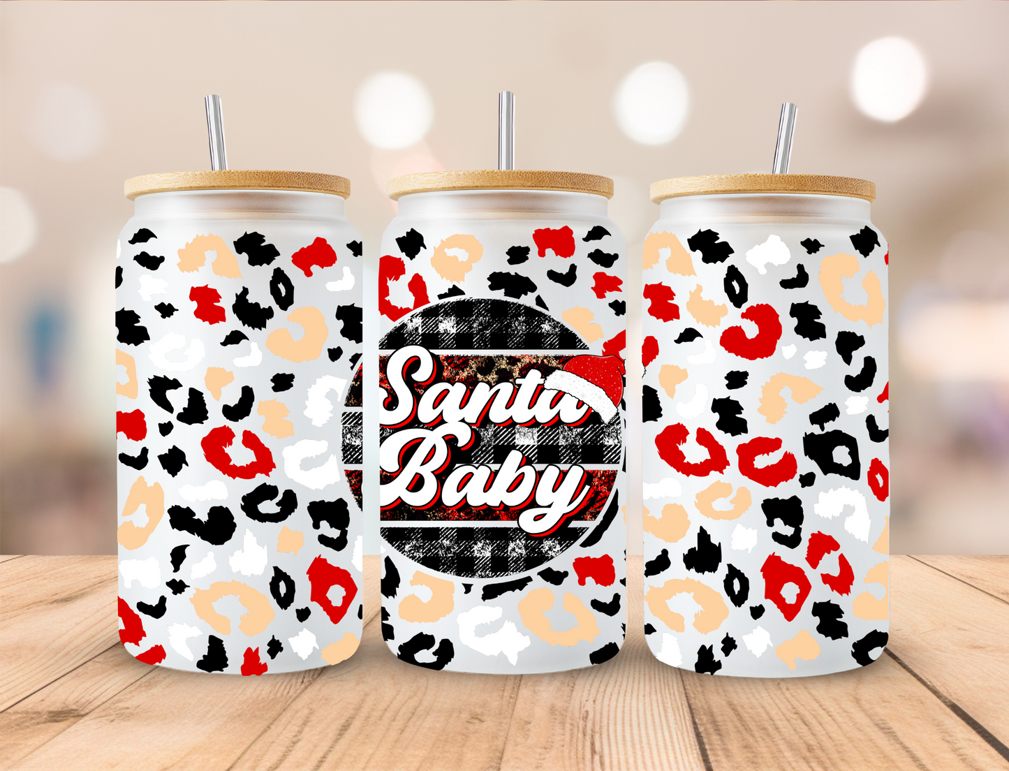 Christmas Santa Baby - 16oz Libby UV DTF Wrap RTS