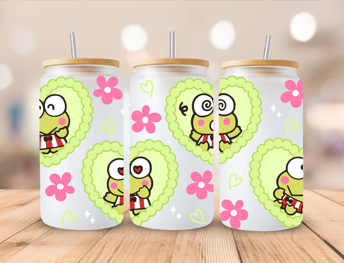 Kuromi Keroppi Ruffled Hearts - 16 oz / 20 oz Libby UV DTF Wrap