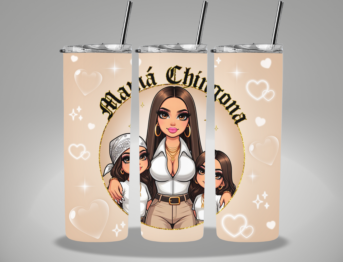 Mother's Day Tan Mama Chingona - 20oz Skinny Tumbler Wrap