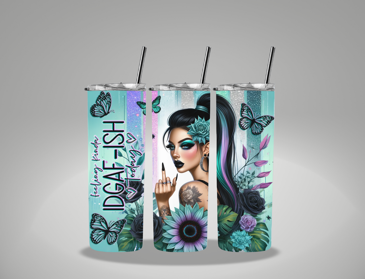 Feeling Kinda IDGAF-ISH Today - 20oz Skinny Tumbler Wrap