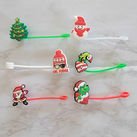 Christmas Mix - Silicone Straw Toppers