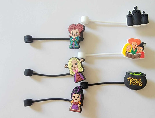 3 Halloween Witches Collection - Silicone Straw Toppers Hocus Pocus
