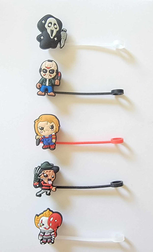 Horror Characters Halloween - Silicone Straw Toppers