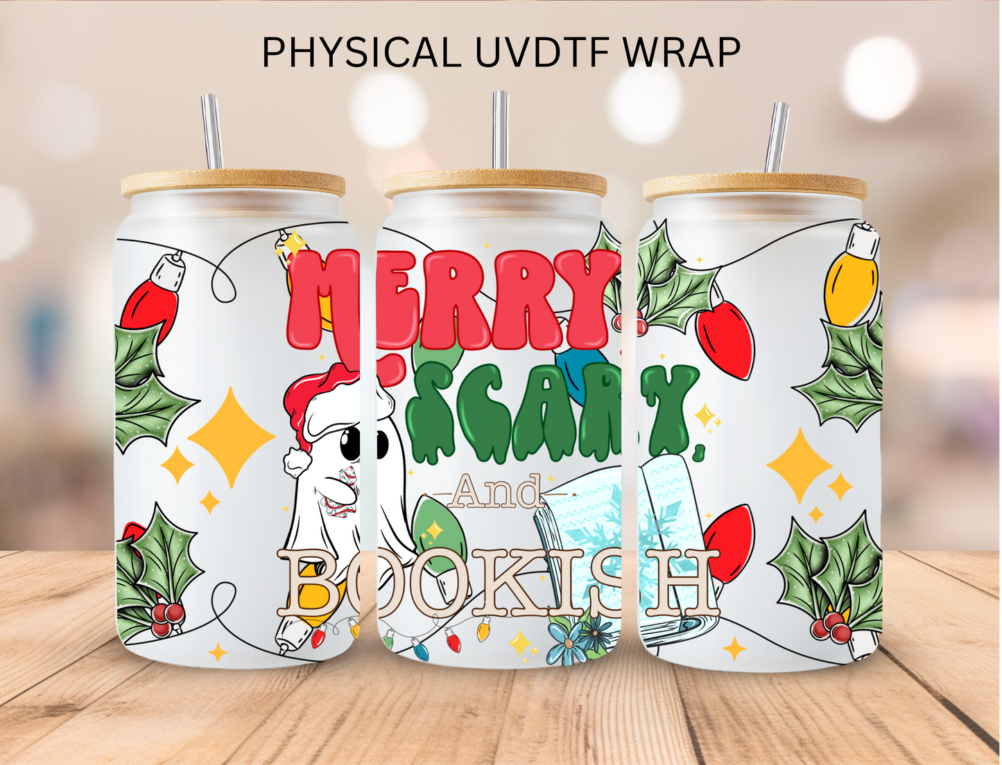 Seasonal Merry Scary - 16 oz / 20 oz Libby UV DTF Wrap