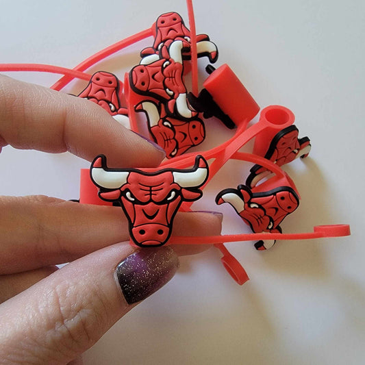 Bulls - Silicone Straw Toppers