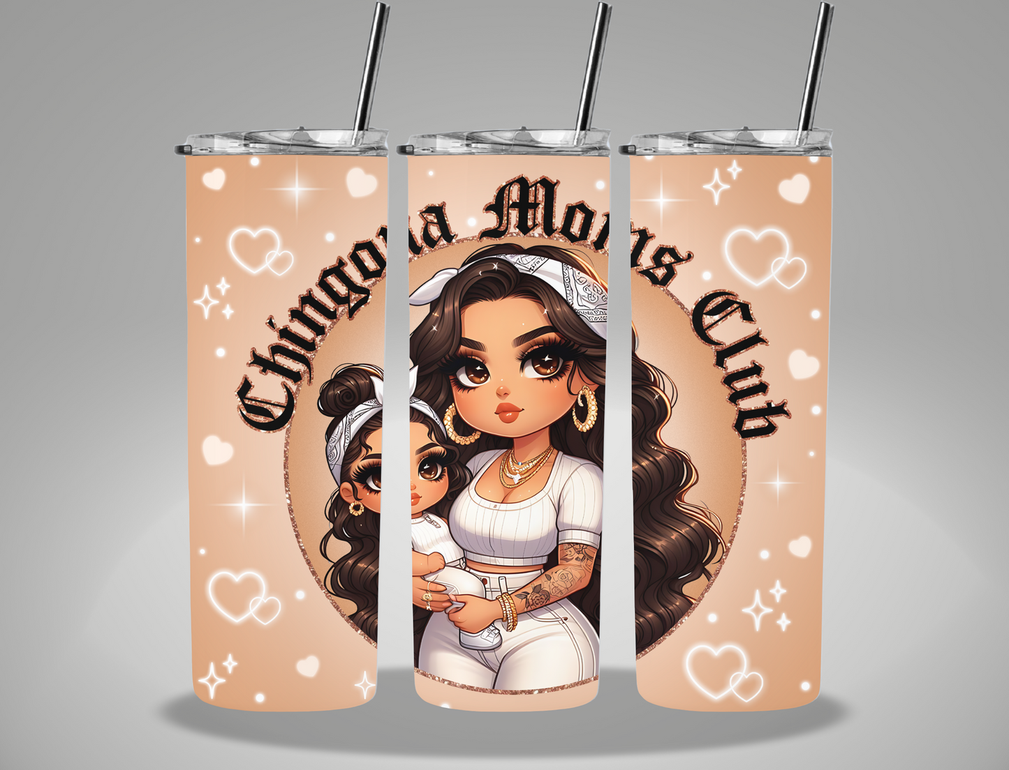 Mother's Day Tan Mama Chingona - 20oz Skinny Tumbler Wrap