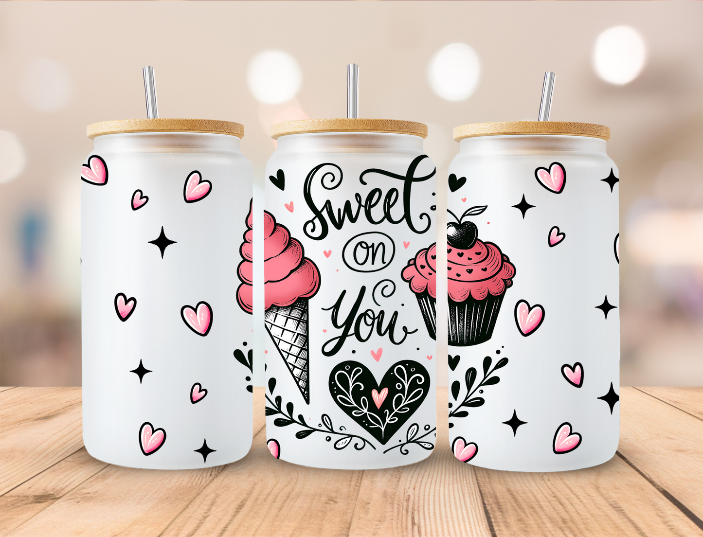 Valentines Sweet On You - 16 oz / 20 oz Libby UV DTF Wrap