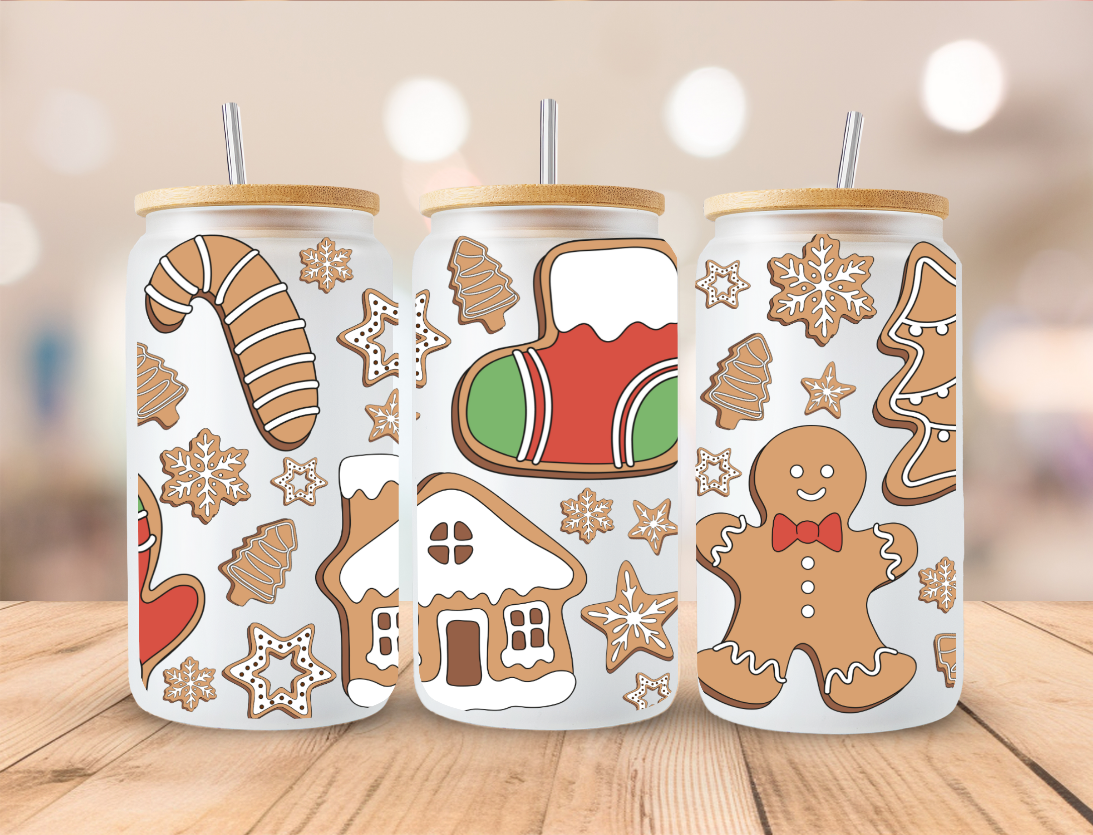 Christmas UV DTF Transfers - Ginger Mugs Readily Transferrable 16 oz. Libby  Cup Wrap - Libbey Cup Adhesive Stickers – Pip Supply