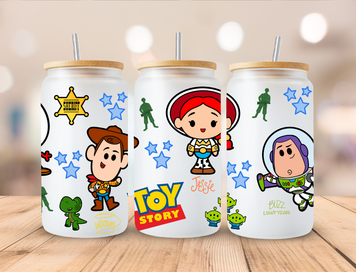 Character Toy Crew and Friends - 16 oz / 20 oz Libby UV DTF Wrap