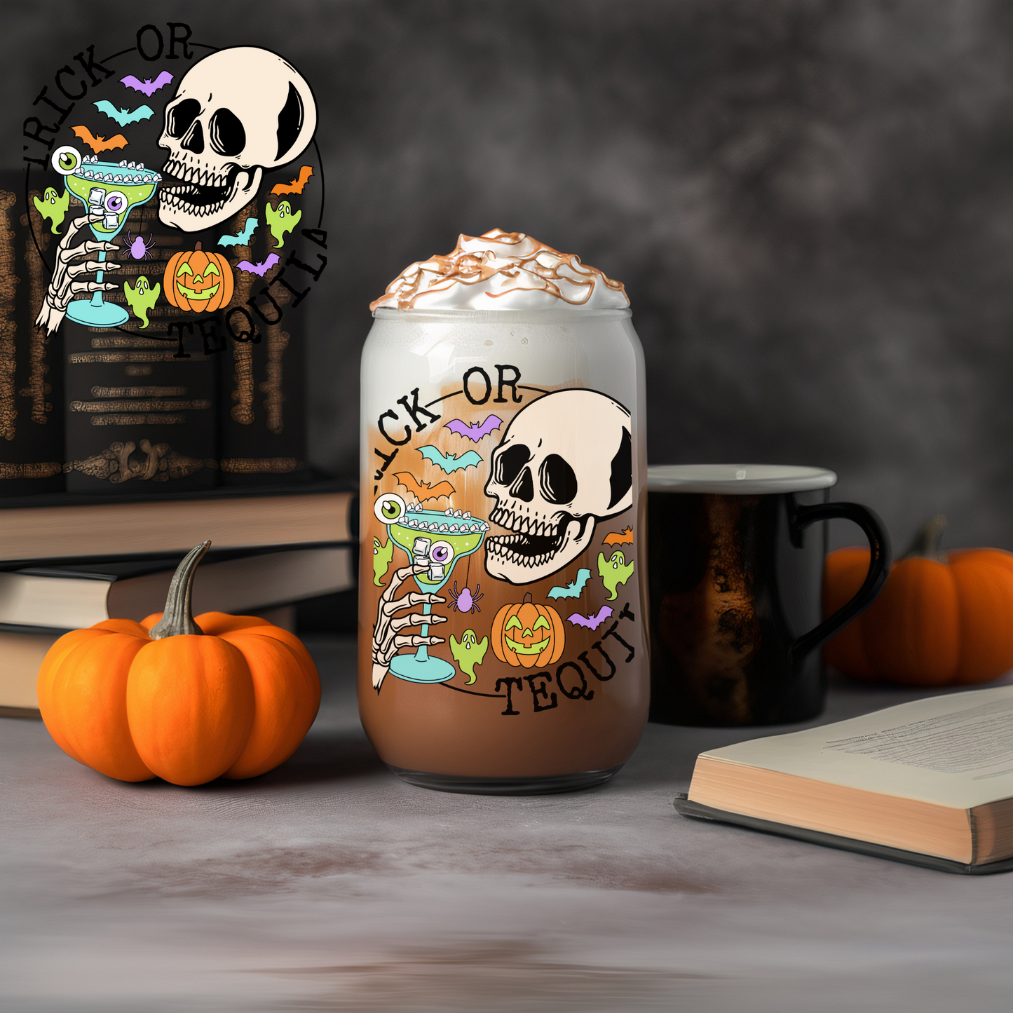 Halloween Trick Or Tequilla Skeleton - UVDTF decals